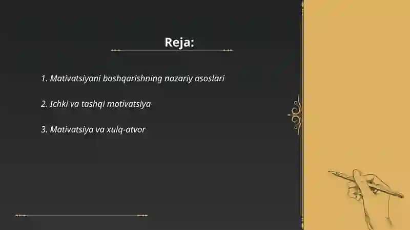 Mativatsiyani boshqarishning nazariy asoslari 2
