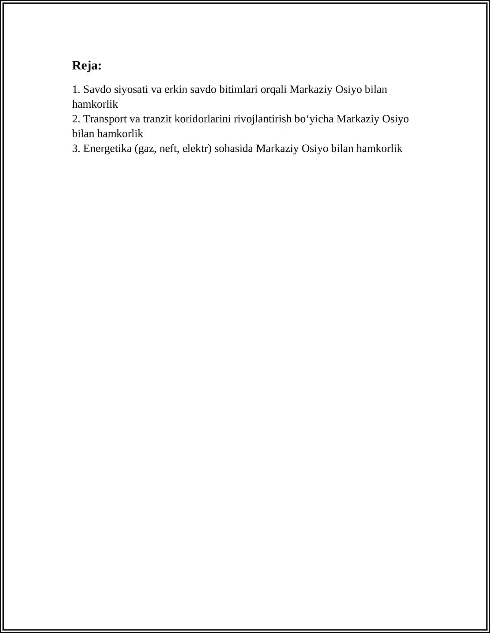 MARKAZIY OSIYO BILAN HAMKORLIK 2