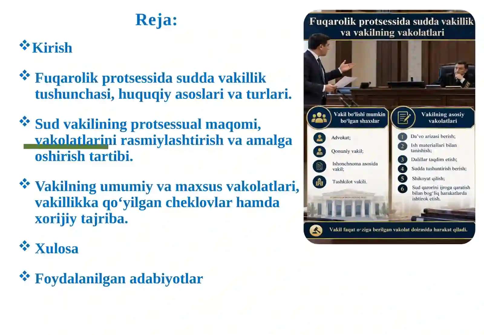 Fuqarolik protsessida sudda vakillik va vakilning vakolatlari 2