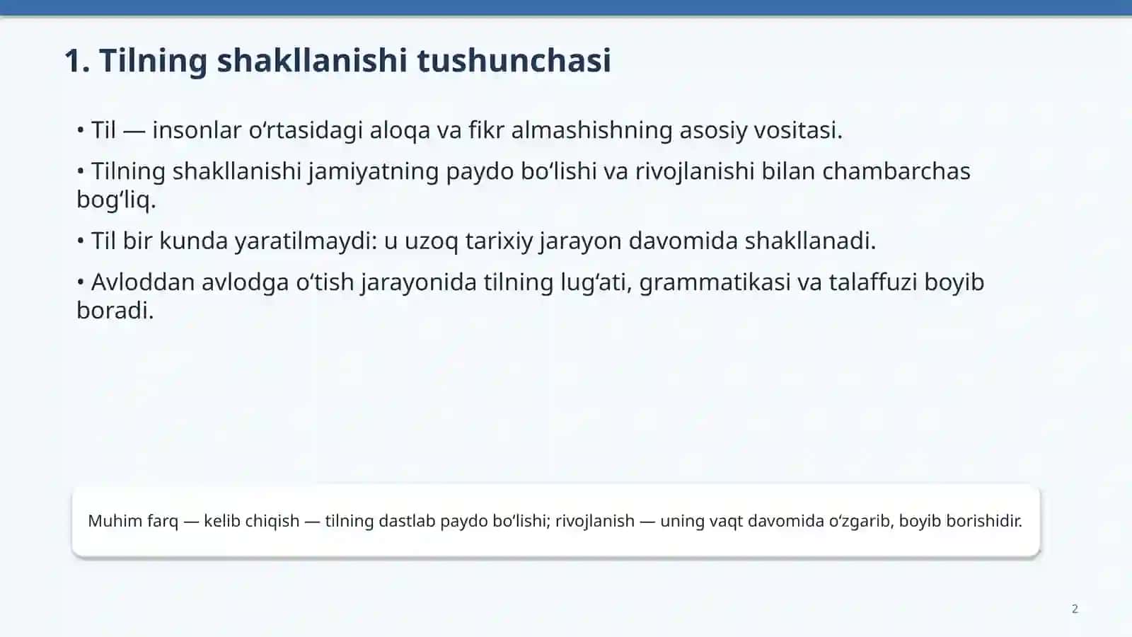 til va uning rivojlanishi 2