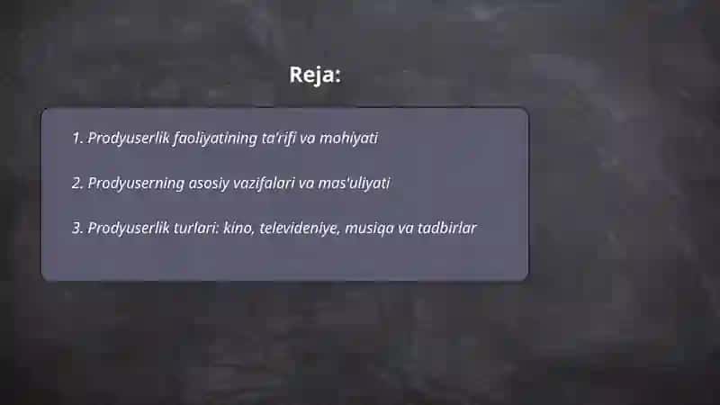 Prodyuserlik faoliyati 2