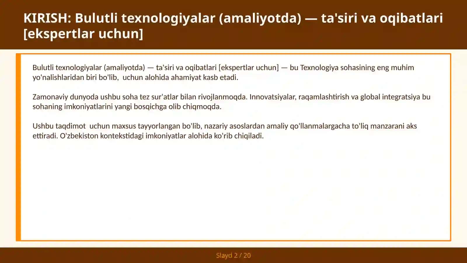 Bulutli texnologiyalar (amaliyotda) — ta'siri va oqibatlari [ekspertlar uchun] 2
