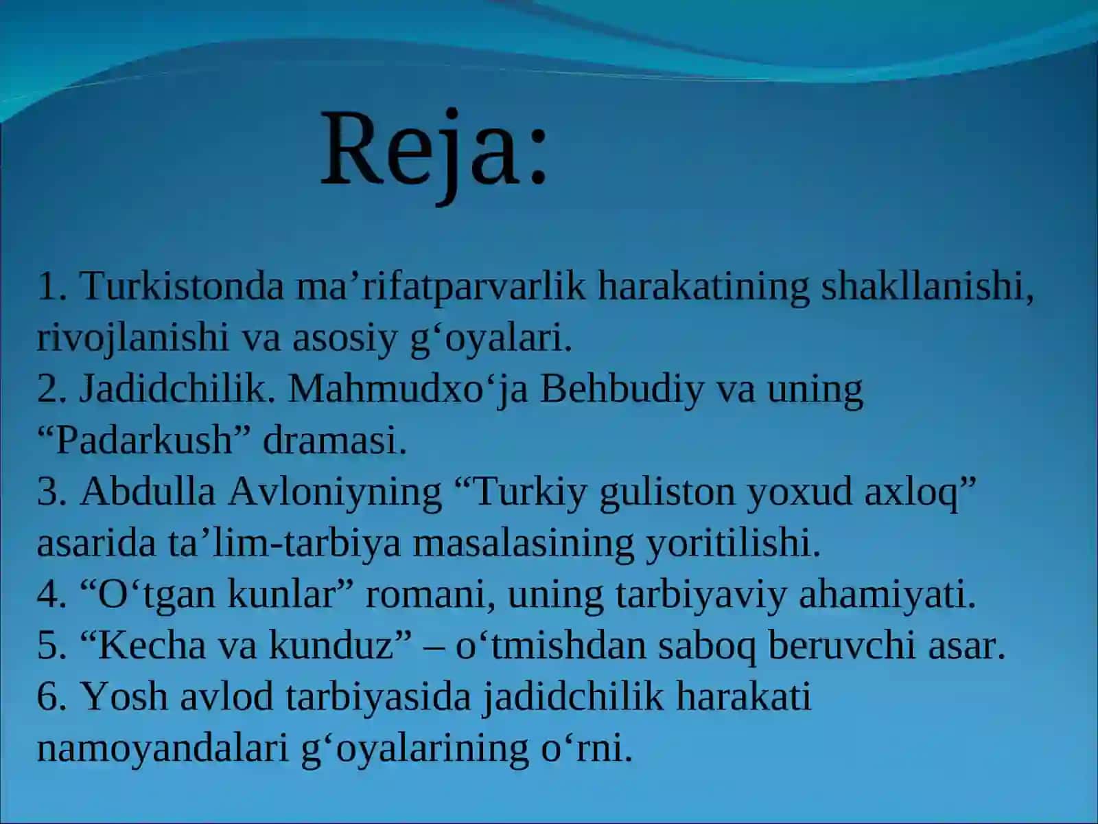 TURKISTONDA JADIDCHILIK VA MA’RIFATPARVARLIK G‘OYALARI 2