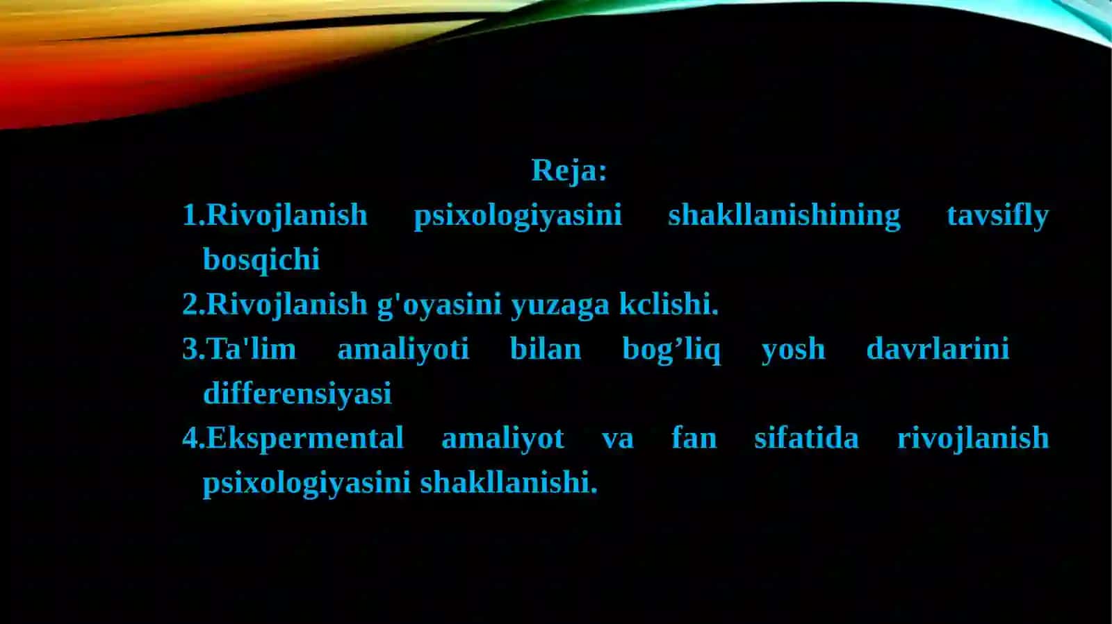 Rivojlanish Psixologiyasini Shakllanishi 2