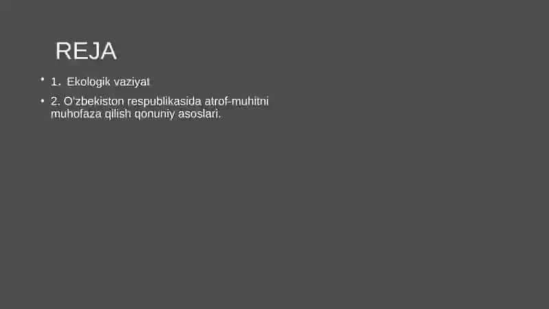 Rivojlanayotgan mamlakatlarda yashil iqtisodiyotga o’tish tajribasi. O'zbekiston Respublikasida atrof-muhitni muhofaza qilish muammolari 2