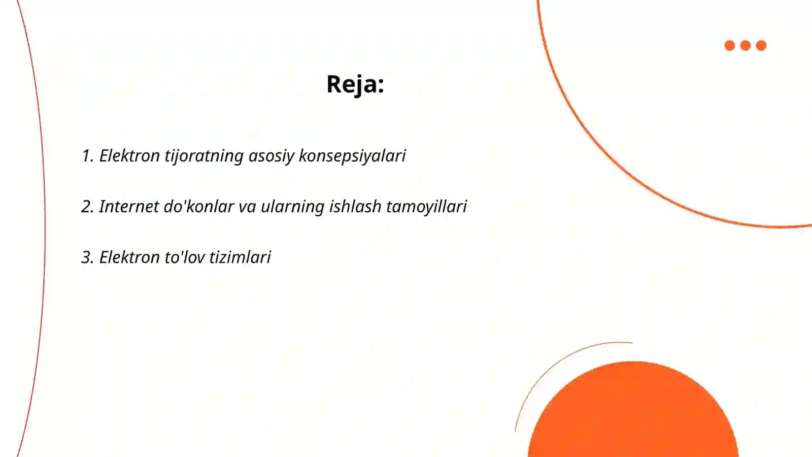 Elektron tijorat texnologiyalari va internet tijorati mazmuni 2