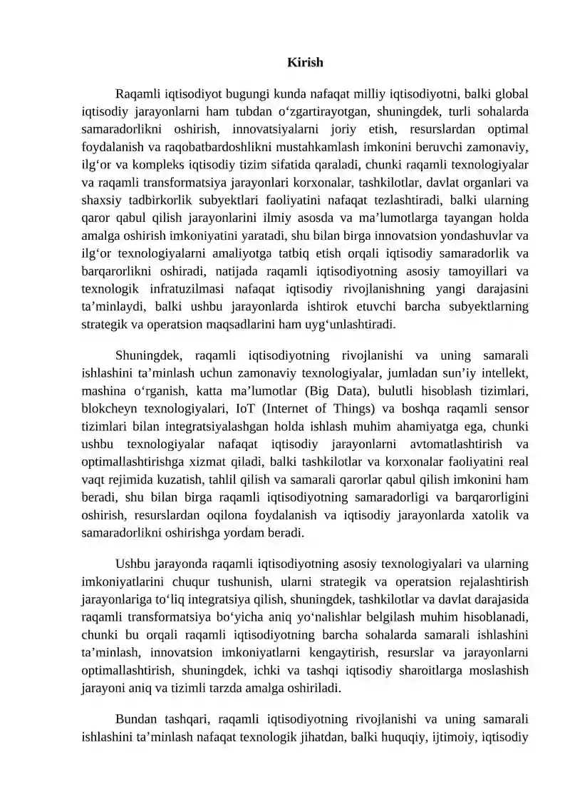 Raqamli iqtisodiyotning asosiy texnologiyalari 2