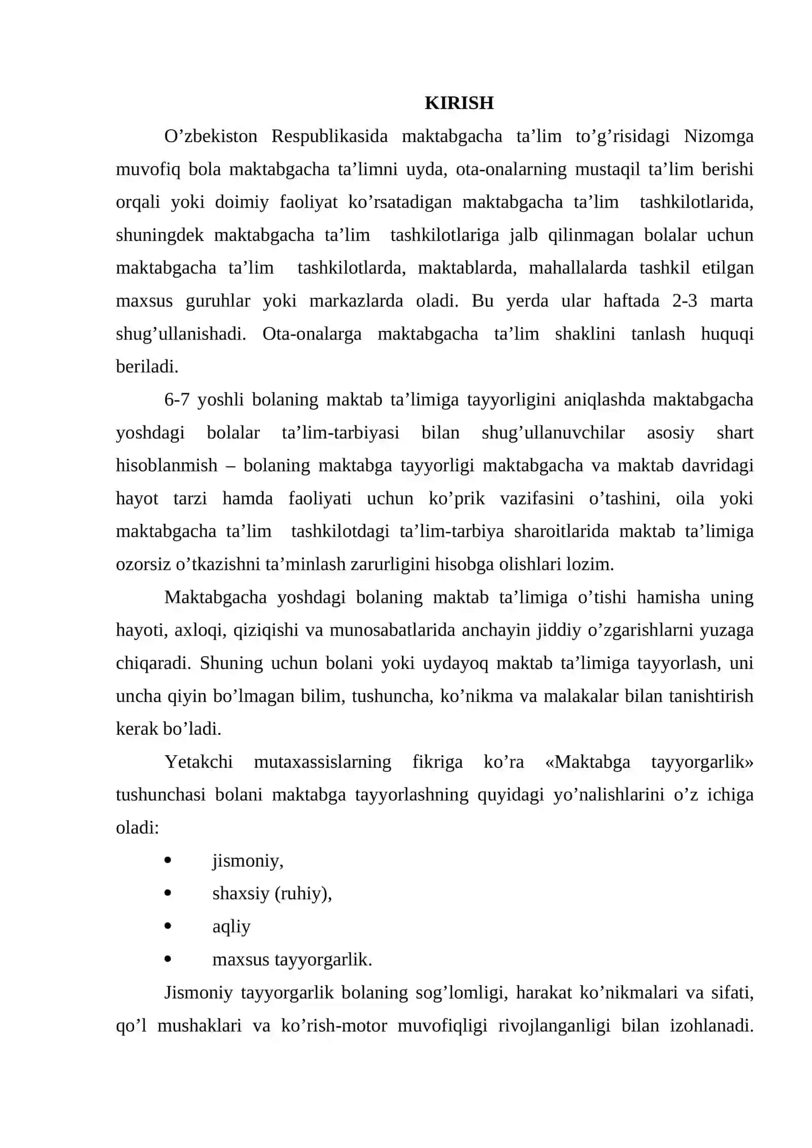 BOLALARINI MAKTABGA O‘QISHGA TAYYORLASH 2