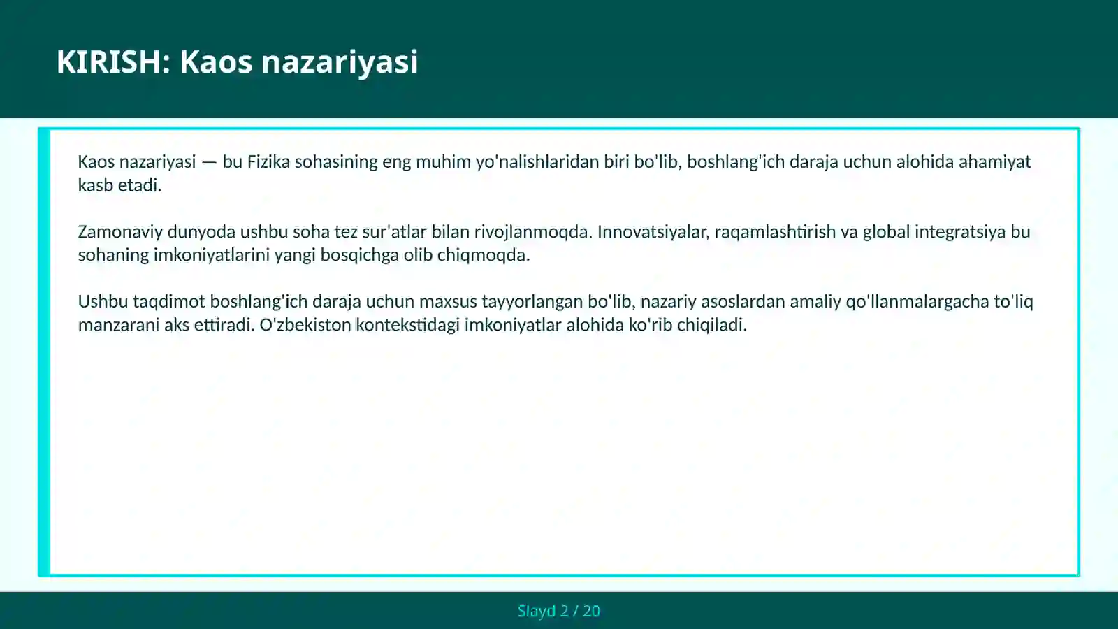 KAOS NAZARIYASI 2
