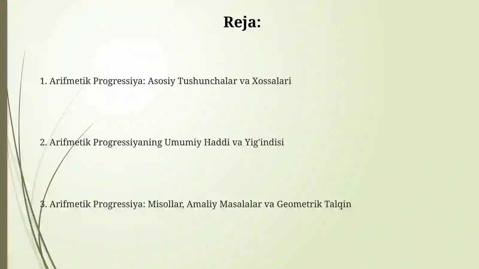Arifmetik progressiya 2
