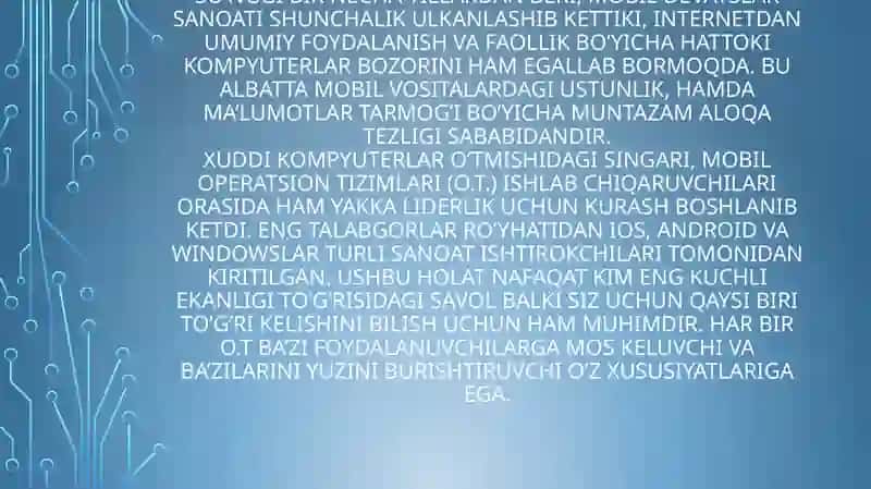 Android mobiloperatsion tizimlari 2