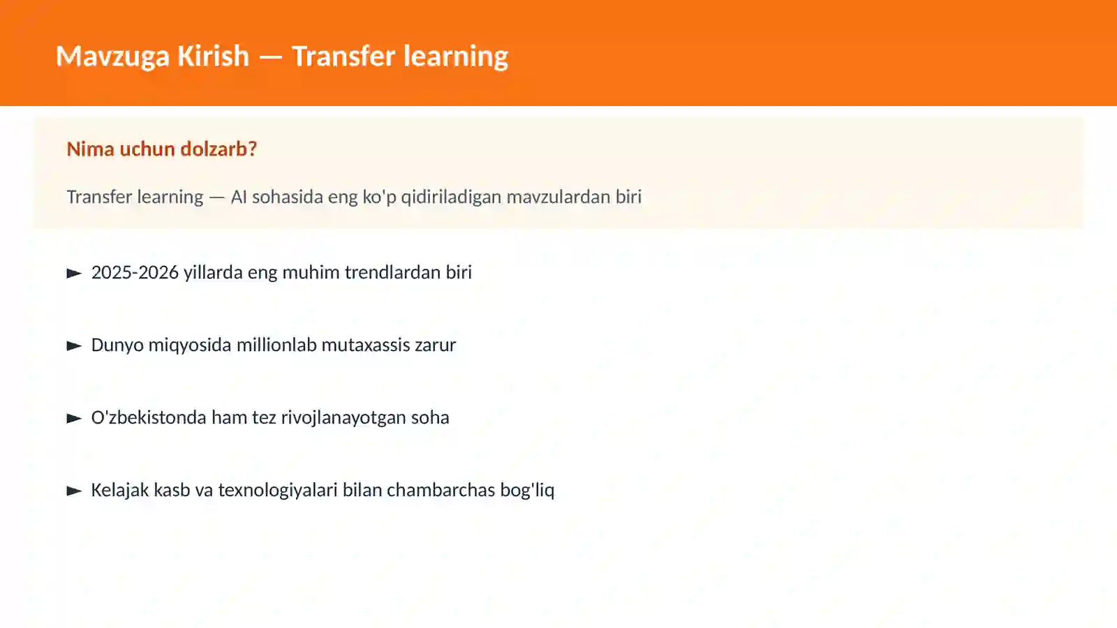 AI | DEEP LEARNING VA NEYRON TARMOQLAR 2