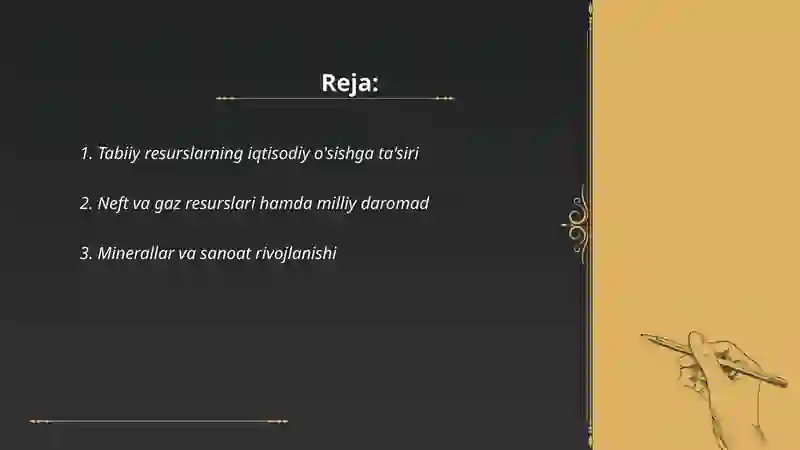 Tabiiy resurslar va iqtisodiy o'sish 2