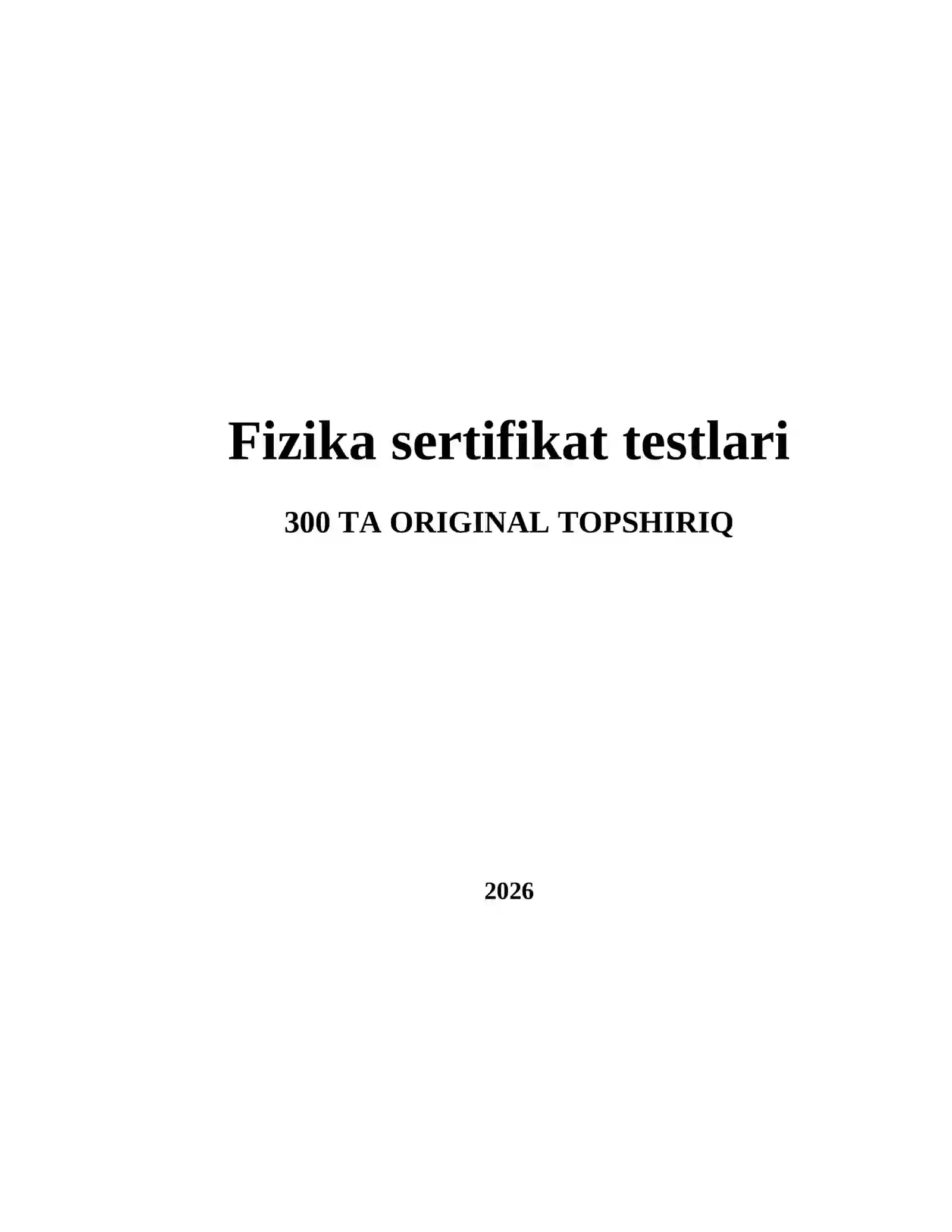 Fizika sertifikat testlari 2