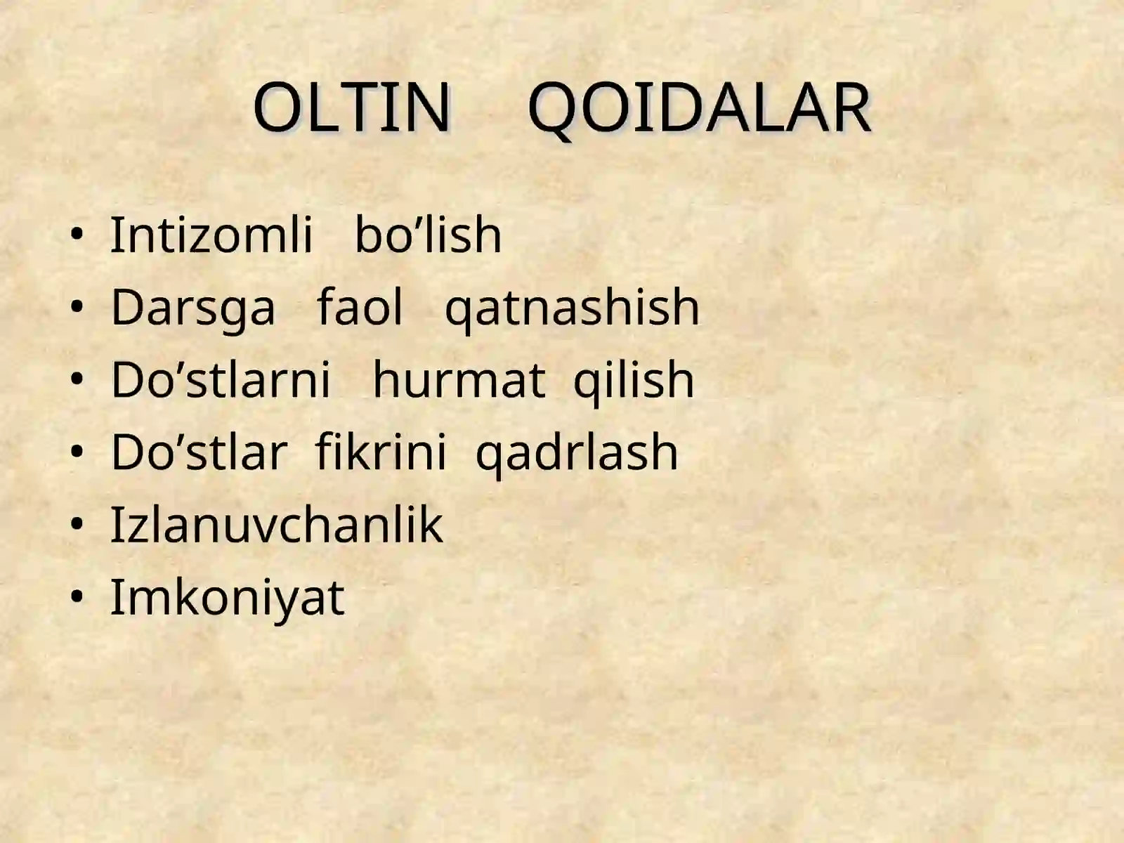 Oltin Qoidalari 2