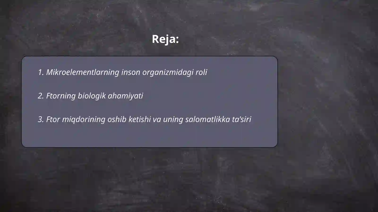 Mikroelementozlar. Ftor kalsiy miqdorining oshib ketishi 2