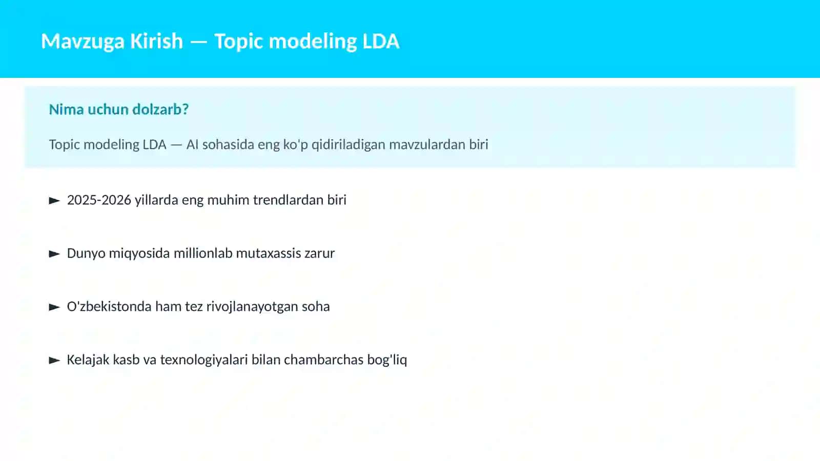 Topic modeling LDA 1