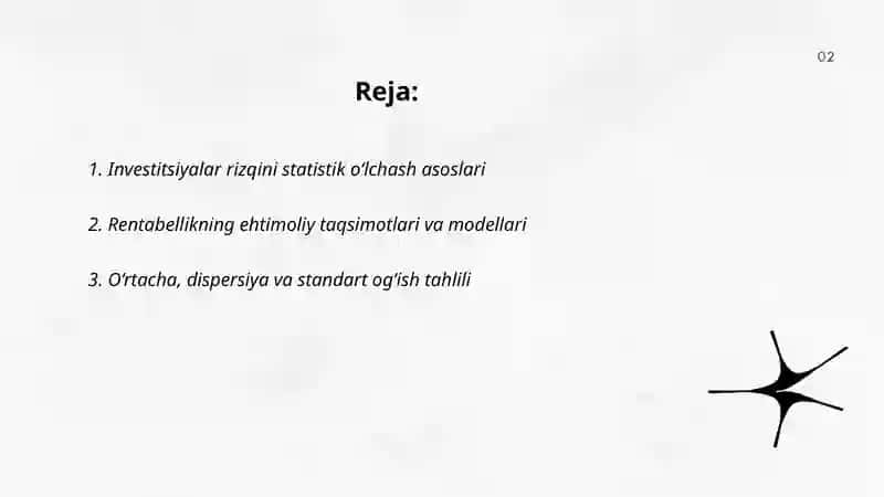 Investitsiyalarni statistik baholashda tavakkalchilikni hisobga olish 2