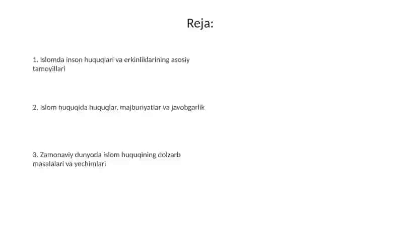 Islomda inson huquq va erkinliklarini taminlashning oziga xos xususiyatlari 2