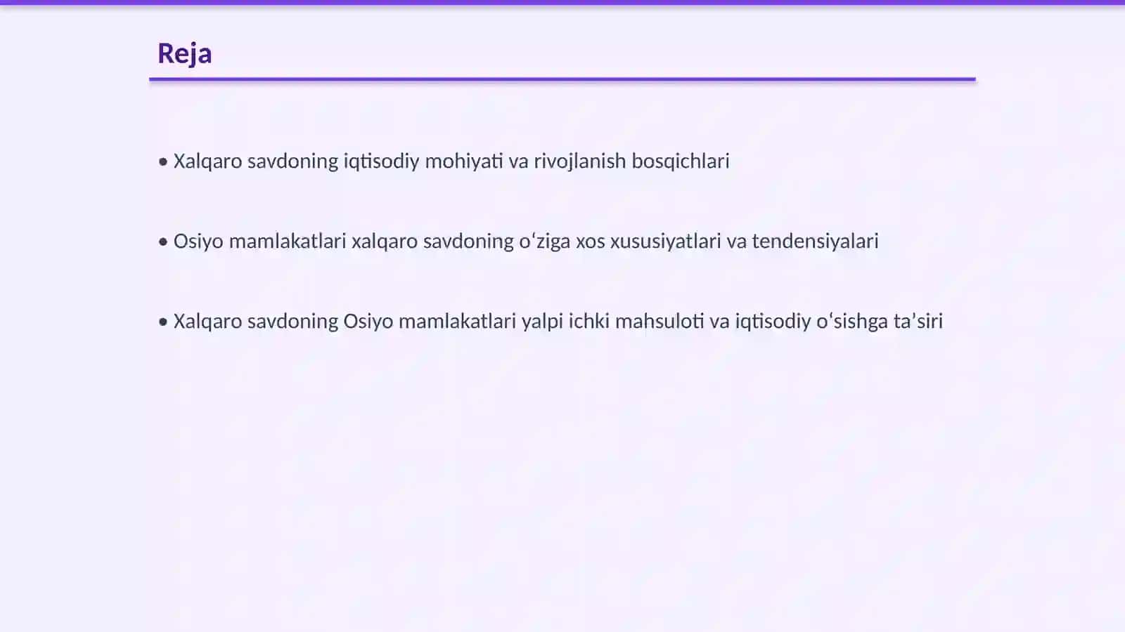 Osiyo mamlakatlari rivojlanishida Xalqaro savdoning roli 2