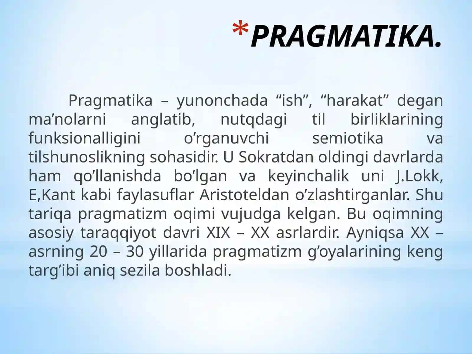 Pragmatik tadqiqotlar. 2