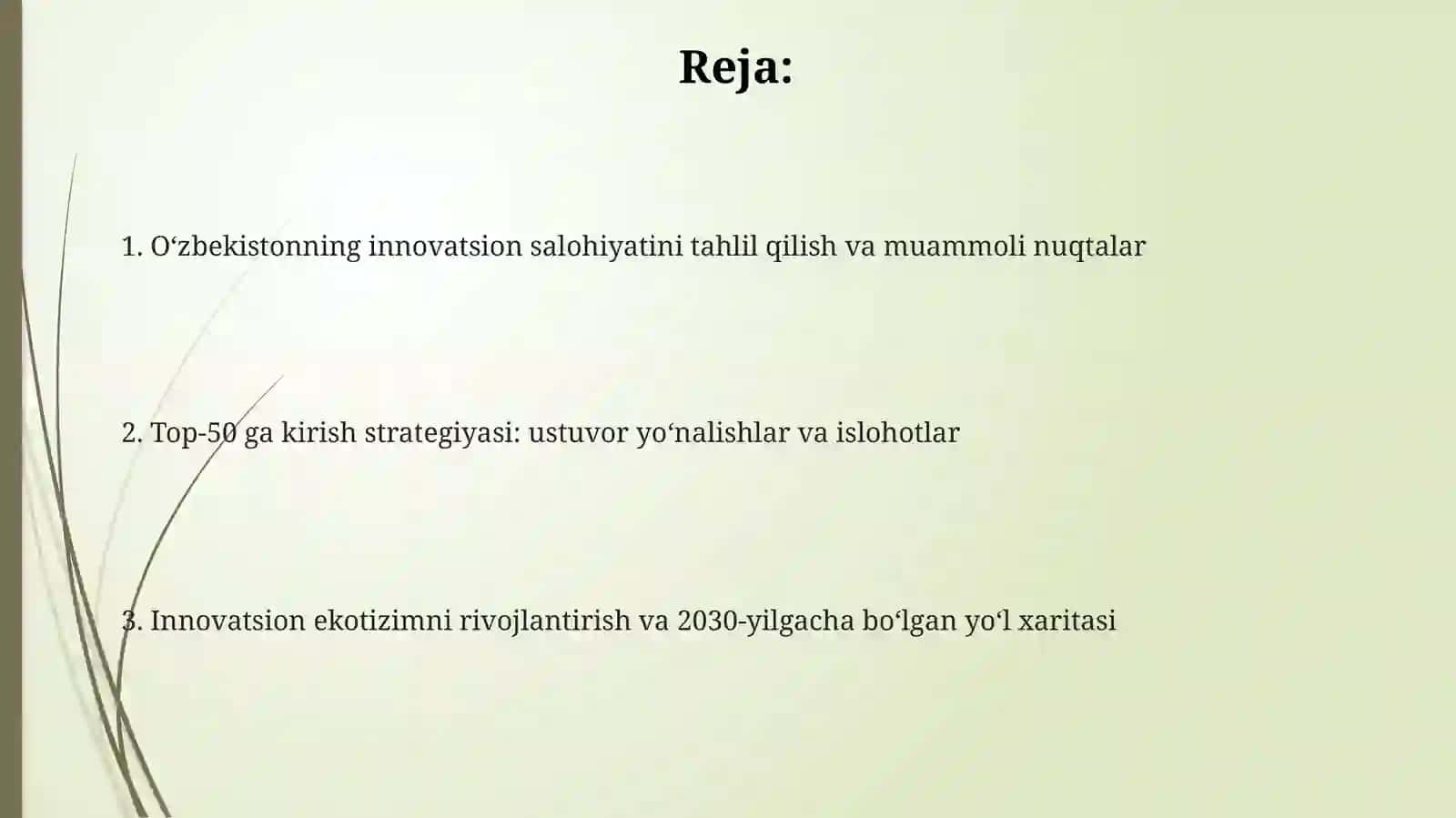 Global innovatsiya indeksida O‘zbekiston: joriy holat va tahlil 2