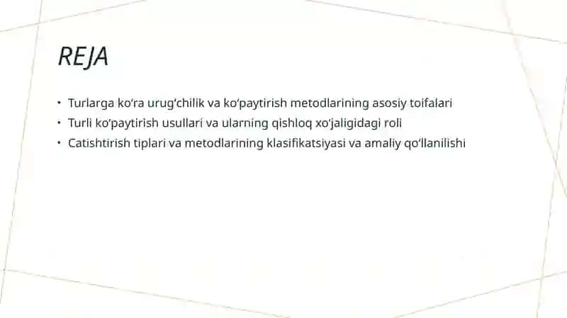 Catishtirish tiplari va kupaytirish metodlari klasifikatdiyasi 2