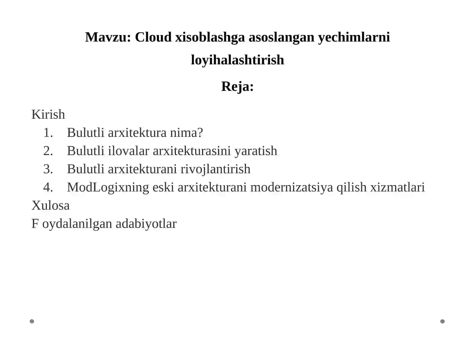 Bulutli arxitektura 2