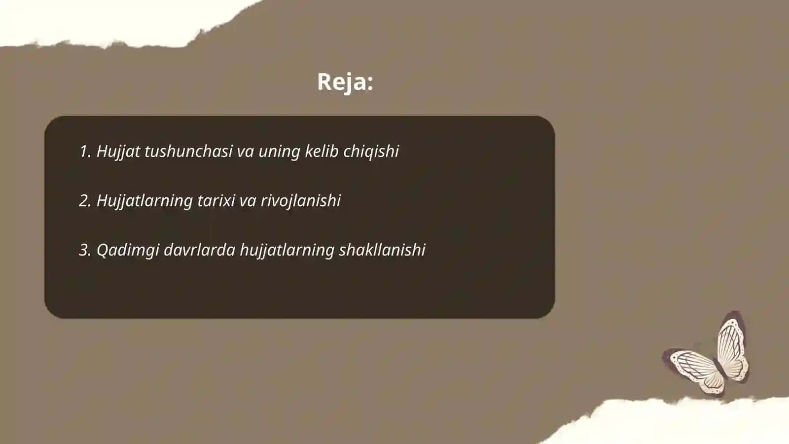 Hujjatlardagi zaruriy qismlar va ularning tarixi 2