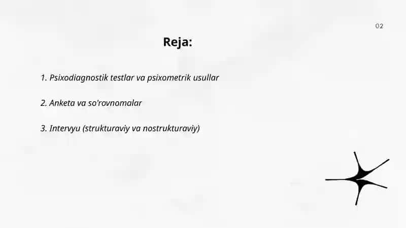 Psixologiyada qoʻllaniladigan yordamchi metodlar 2