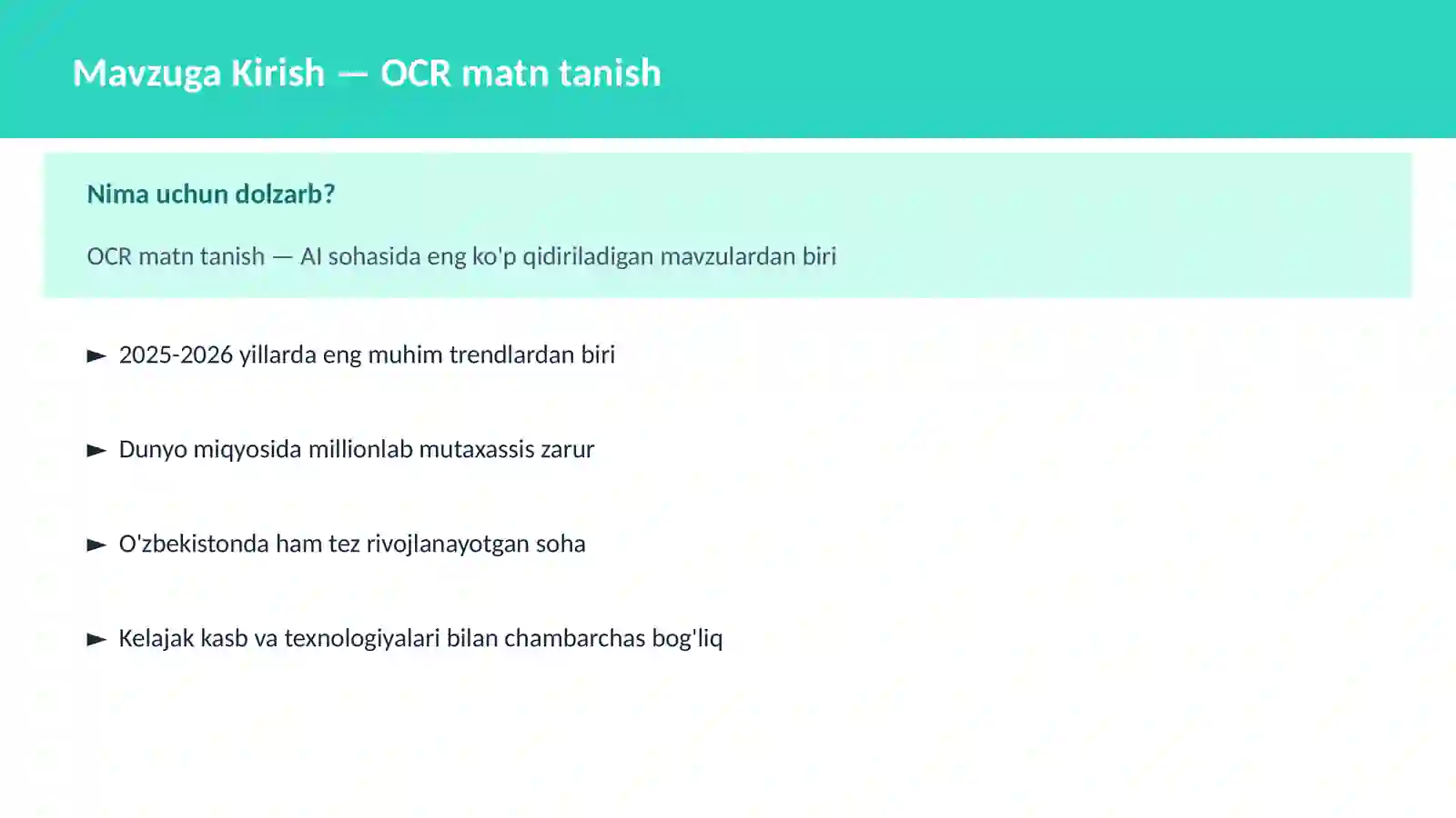 OCR matn tanish 2
