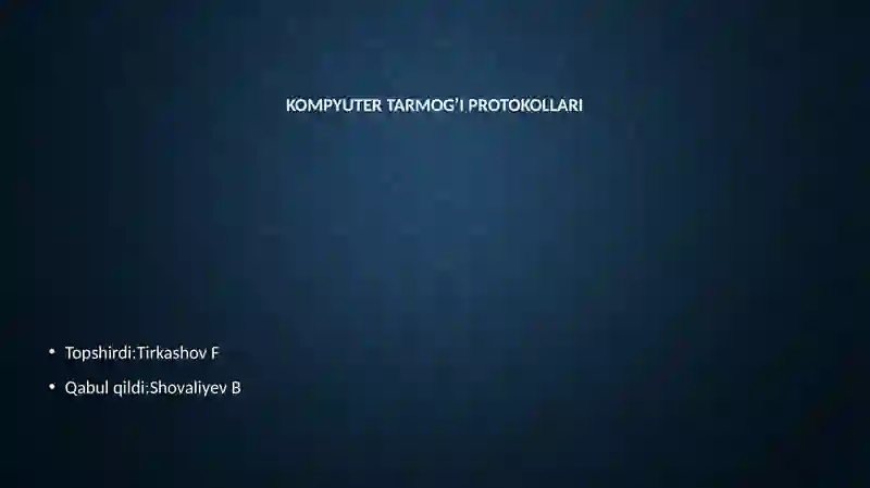 Kompyuter tarmoq protokollari 2