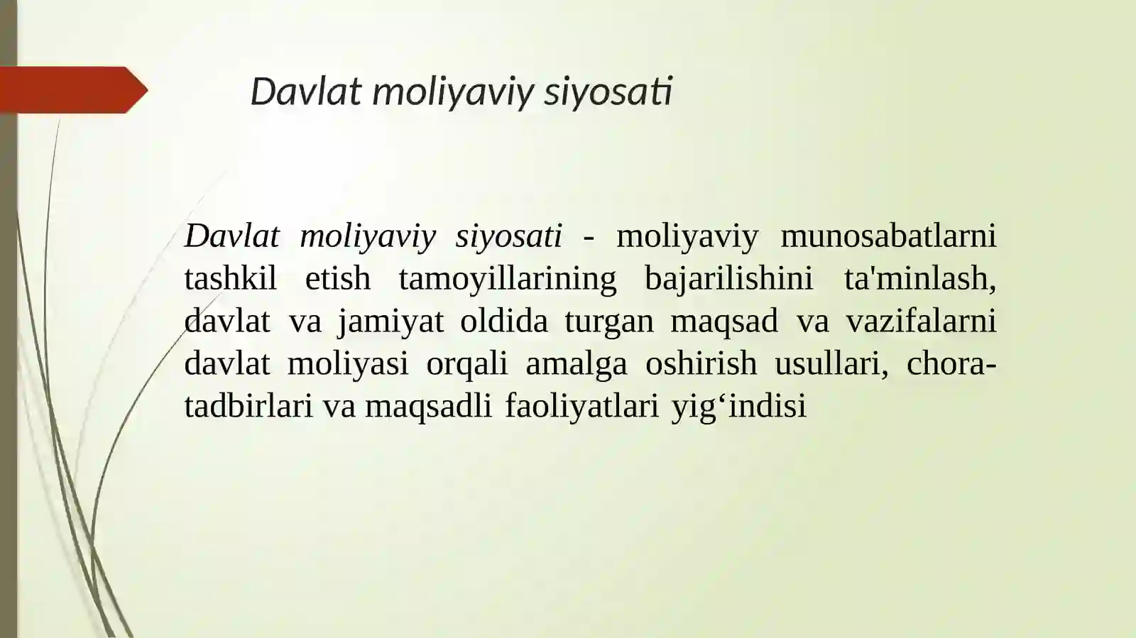 Davlatning moliyaviy siyosati 2