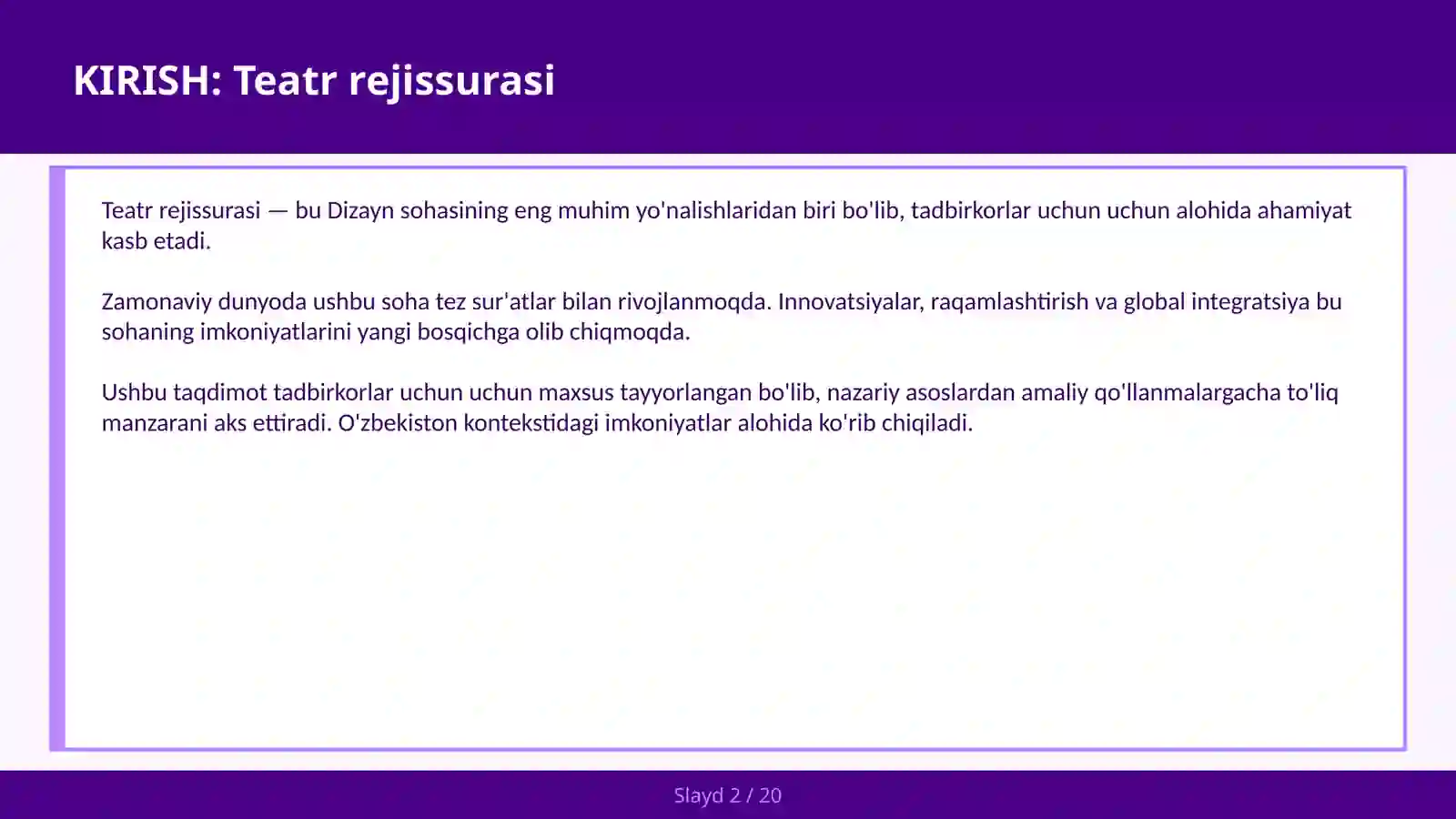 TEATR REJISSURASI 2