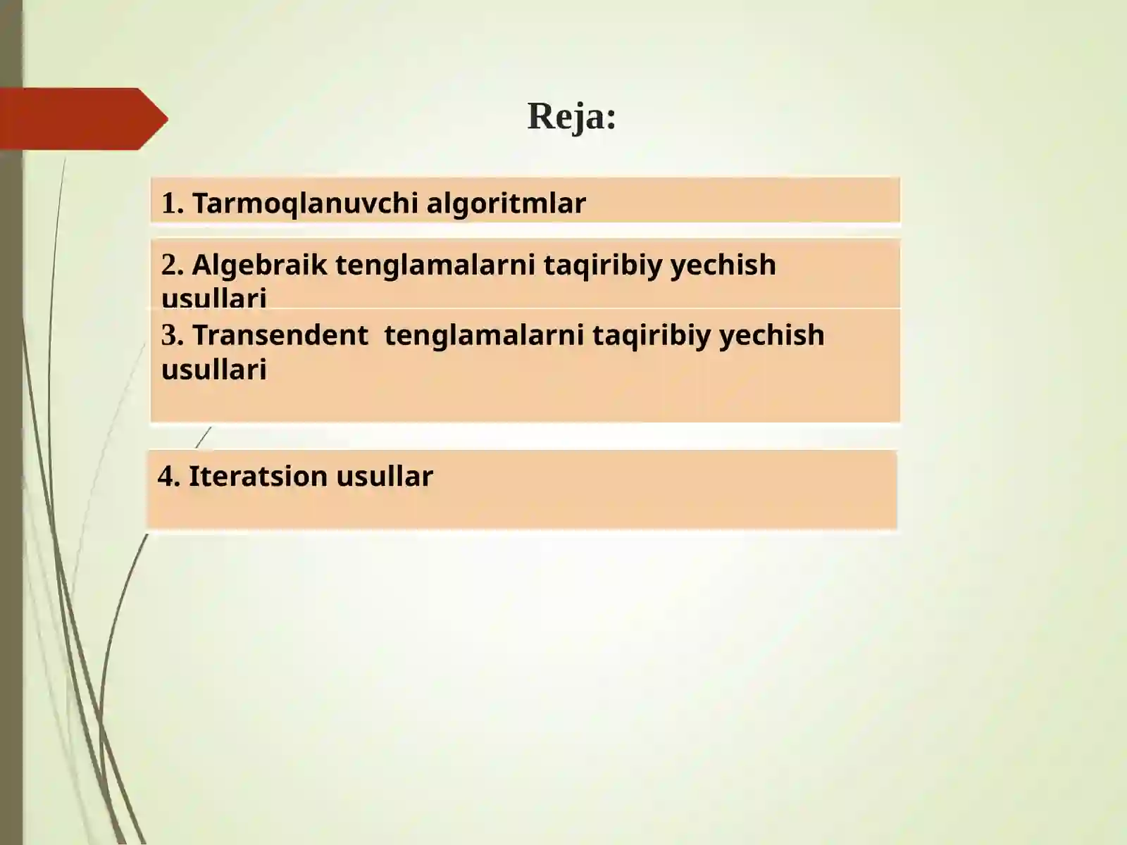 Tarmoqlanuvchi algoritmlar 2