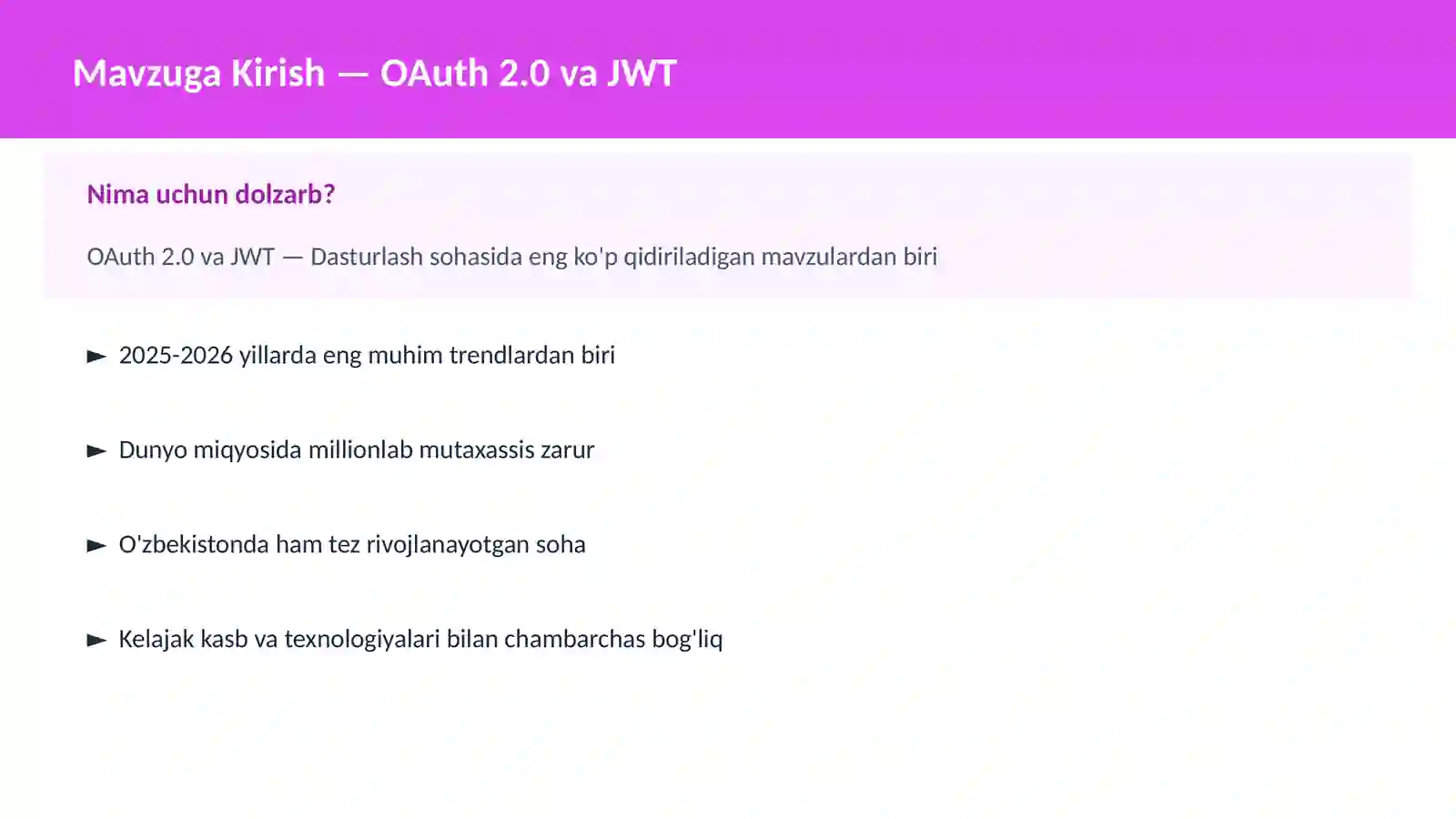 OAuth 2.0 va JWT 2
