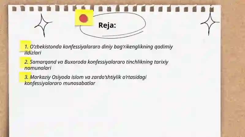 Oʻzbekistonda konferensiyalararo diniy bagʻrikenglikning tarixiy tajribasi 2