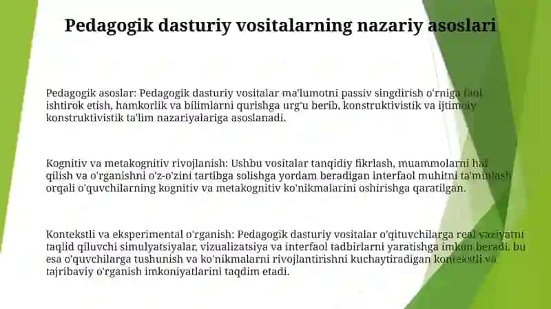 Pedagogik Kampetentlikni Shakllantirishda Pedagogik Dasturiy Vostalarning Nazariy Asoslari 2