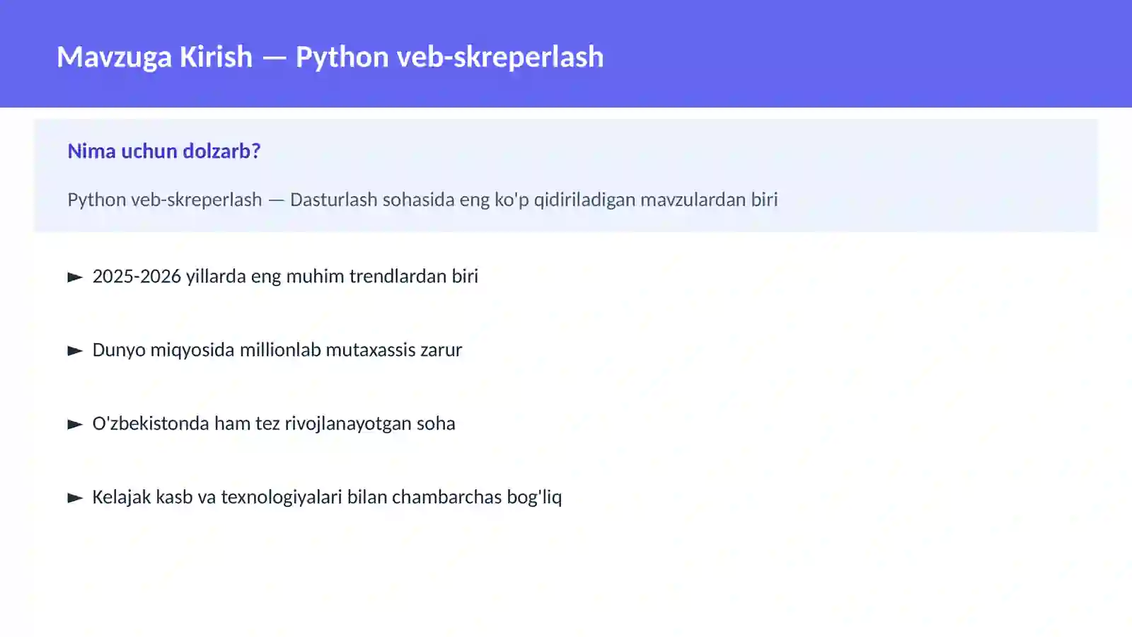 DASTURLASH | PYTHON DASTURLASH 2