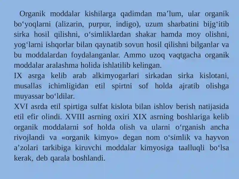 Organikkimyo asoslari 2