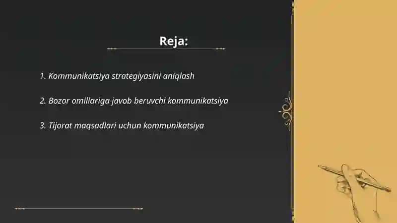 Kommunikatsiya bo'yicha strategik qarorlar 2