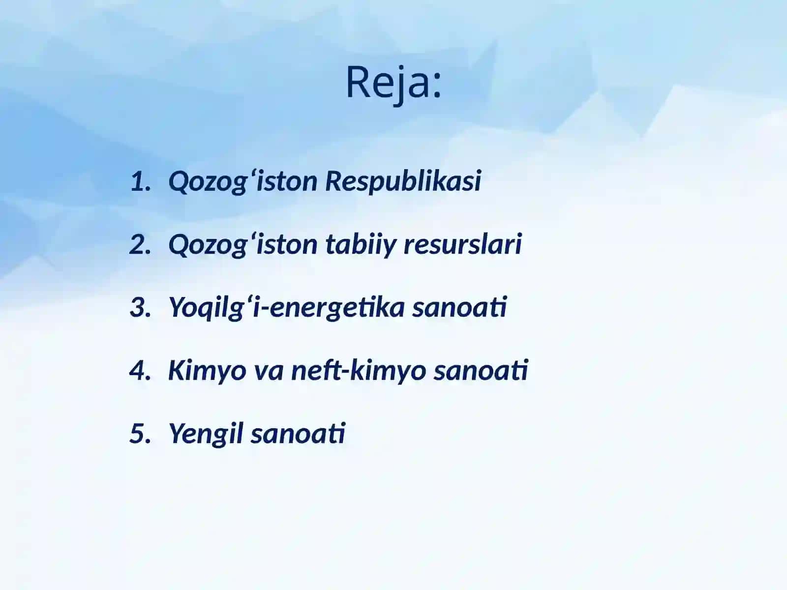 9-sinf Geografiya fanidan Qozog'iston Respublikasi mavzusida ochiq dars ishlanma 2