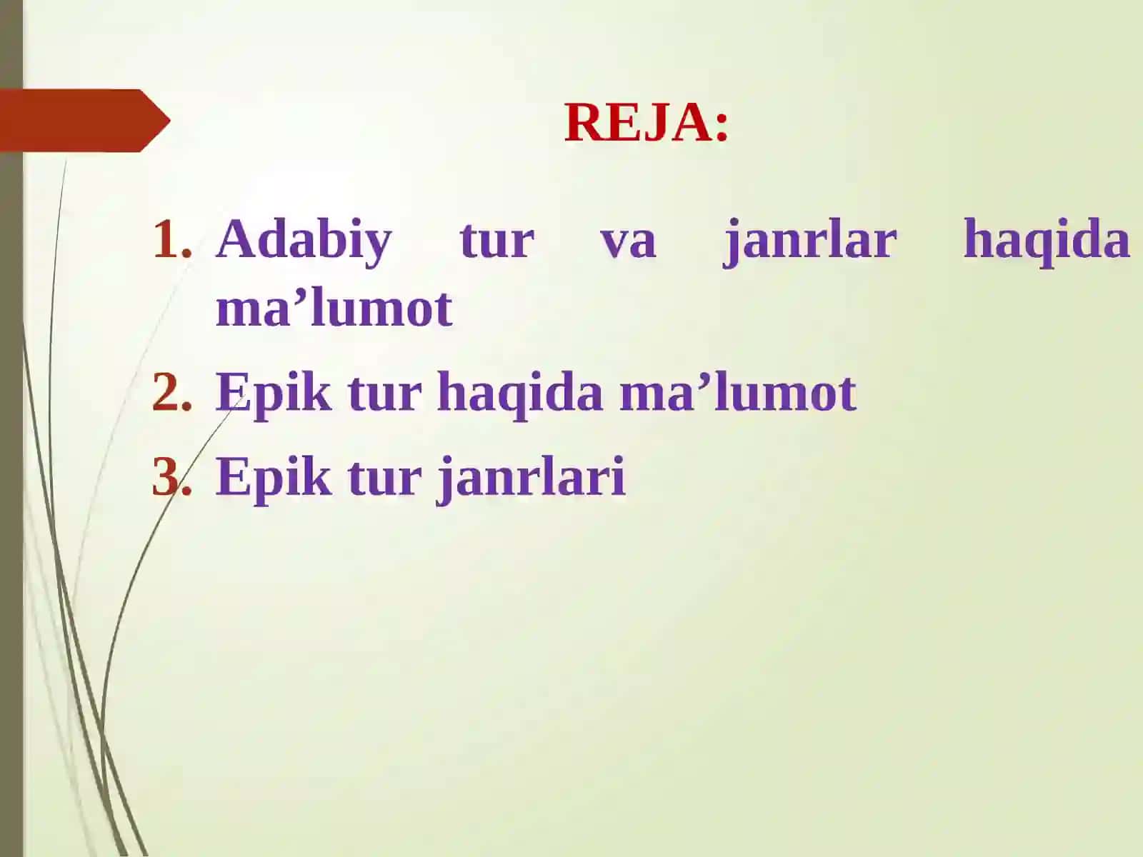 Adabiy Tur va Janrlar 2