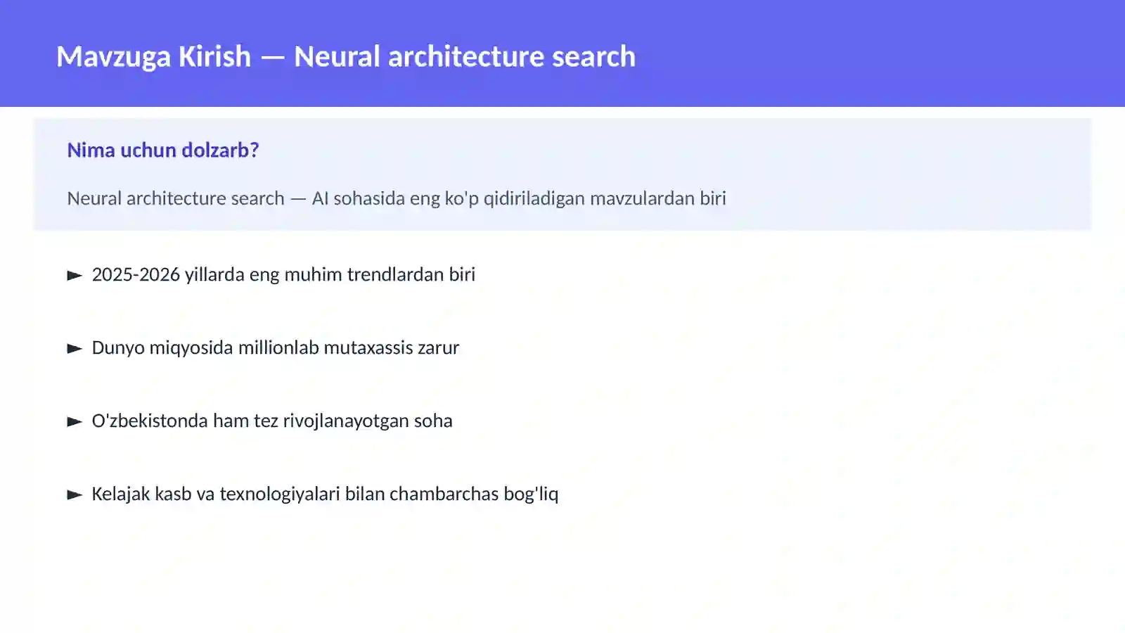 AI | DEEP LEARNING VA NEYRON TARMOQLAR 2
