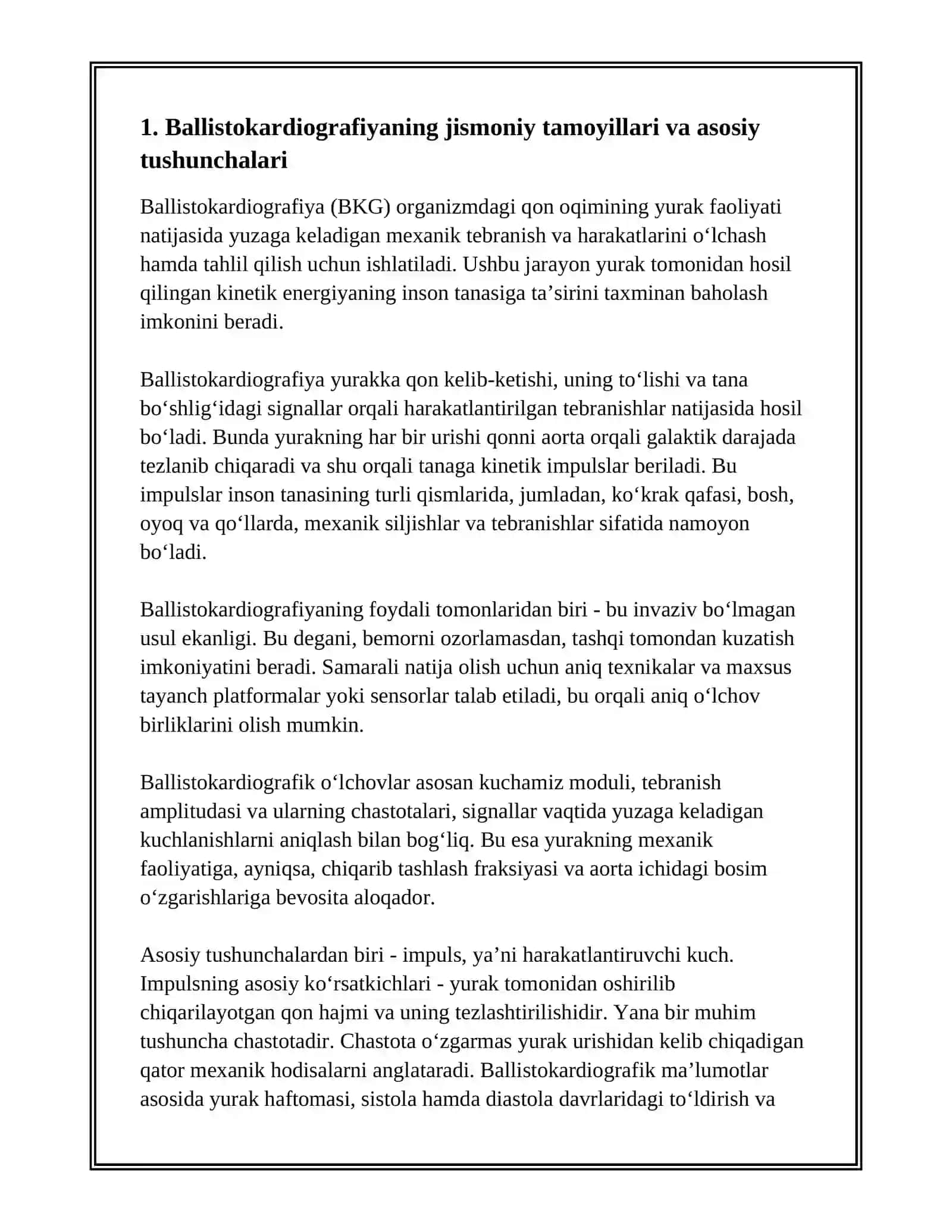BALLISTOKARDIOGRAFIYANING FIZIKAVIY ASOSI 2