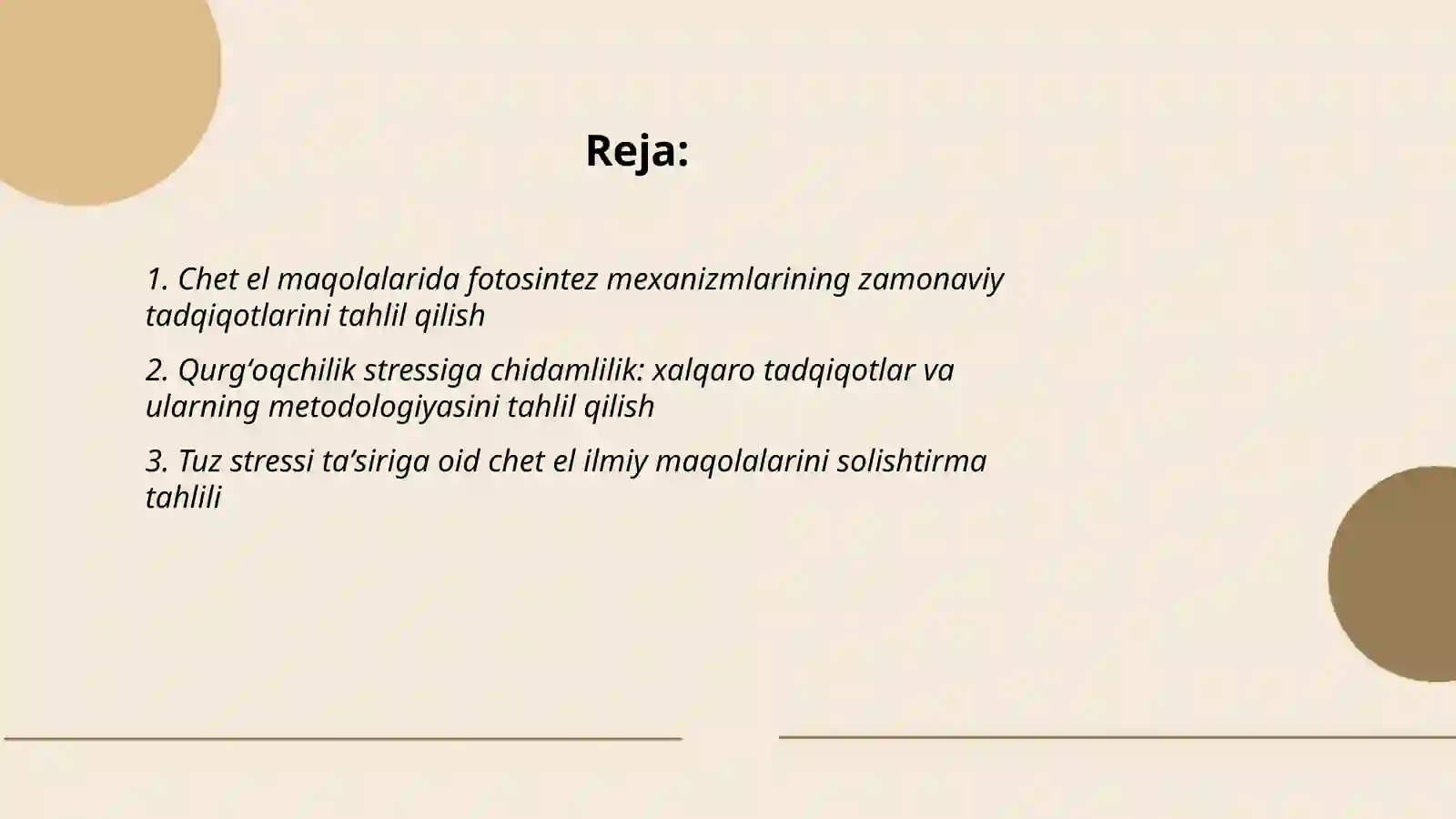 Oʻsimliklar fiziologiyasi yuzasidan chet el ilmiy tadqiqotlar va ular haqida ilmiy maqolalarni tahlil etish 2