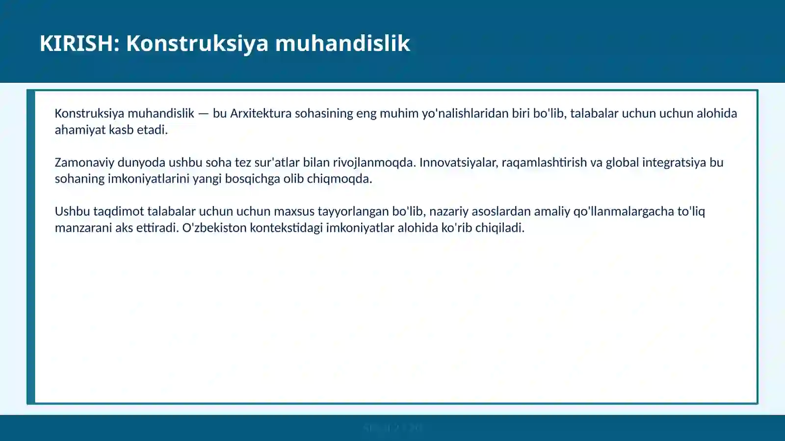 Konstruksiya muhandislik 2