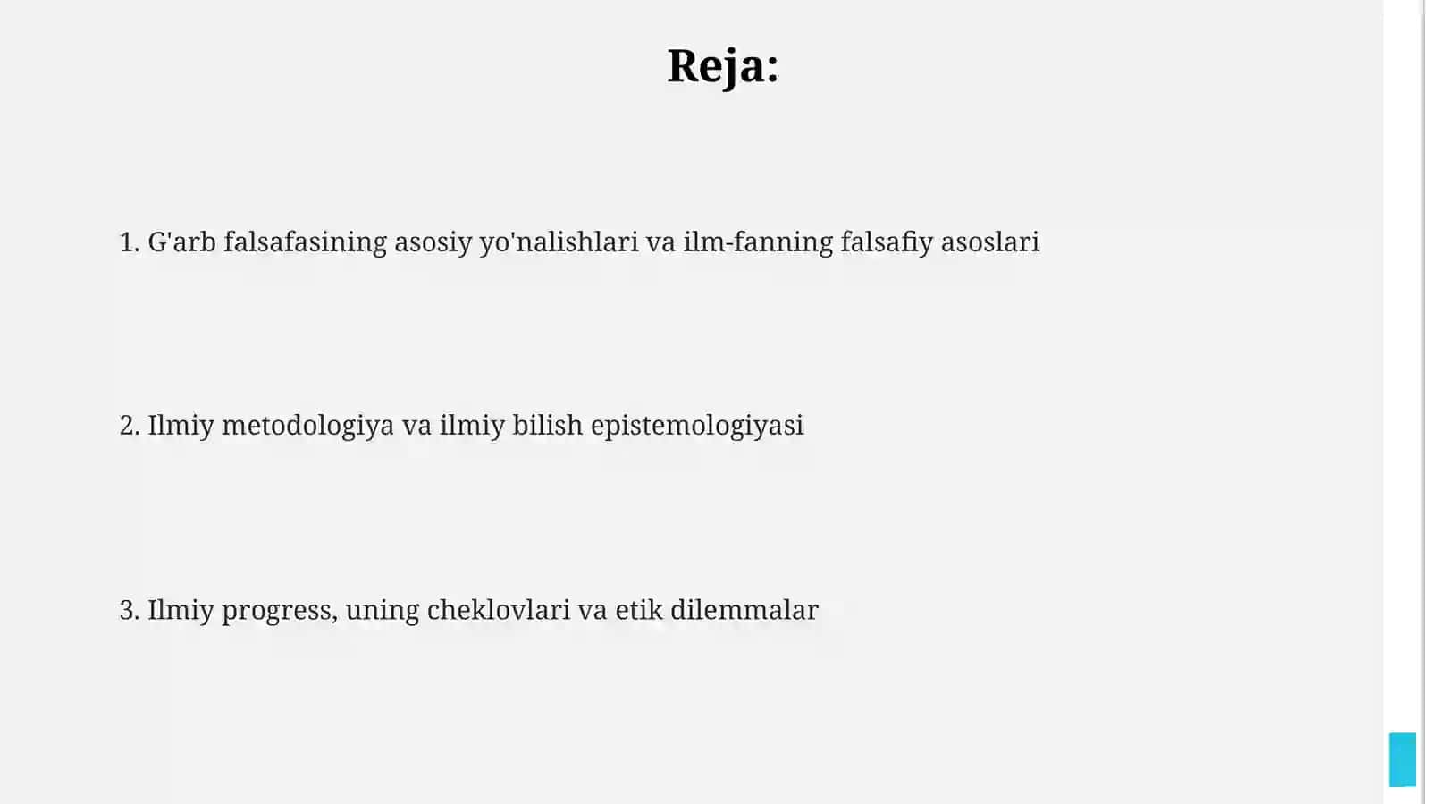 G'arb falsafasining ustuvor yoʻnalishlari va ularning fantaraqqiyotdagioʻrini 2