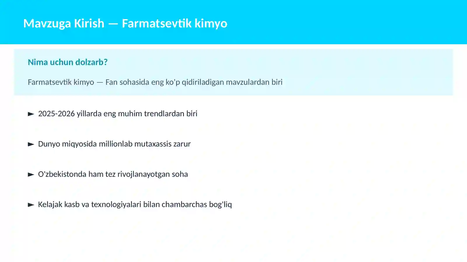 Farmatsevtik kimyo 2