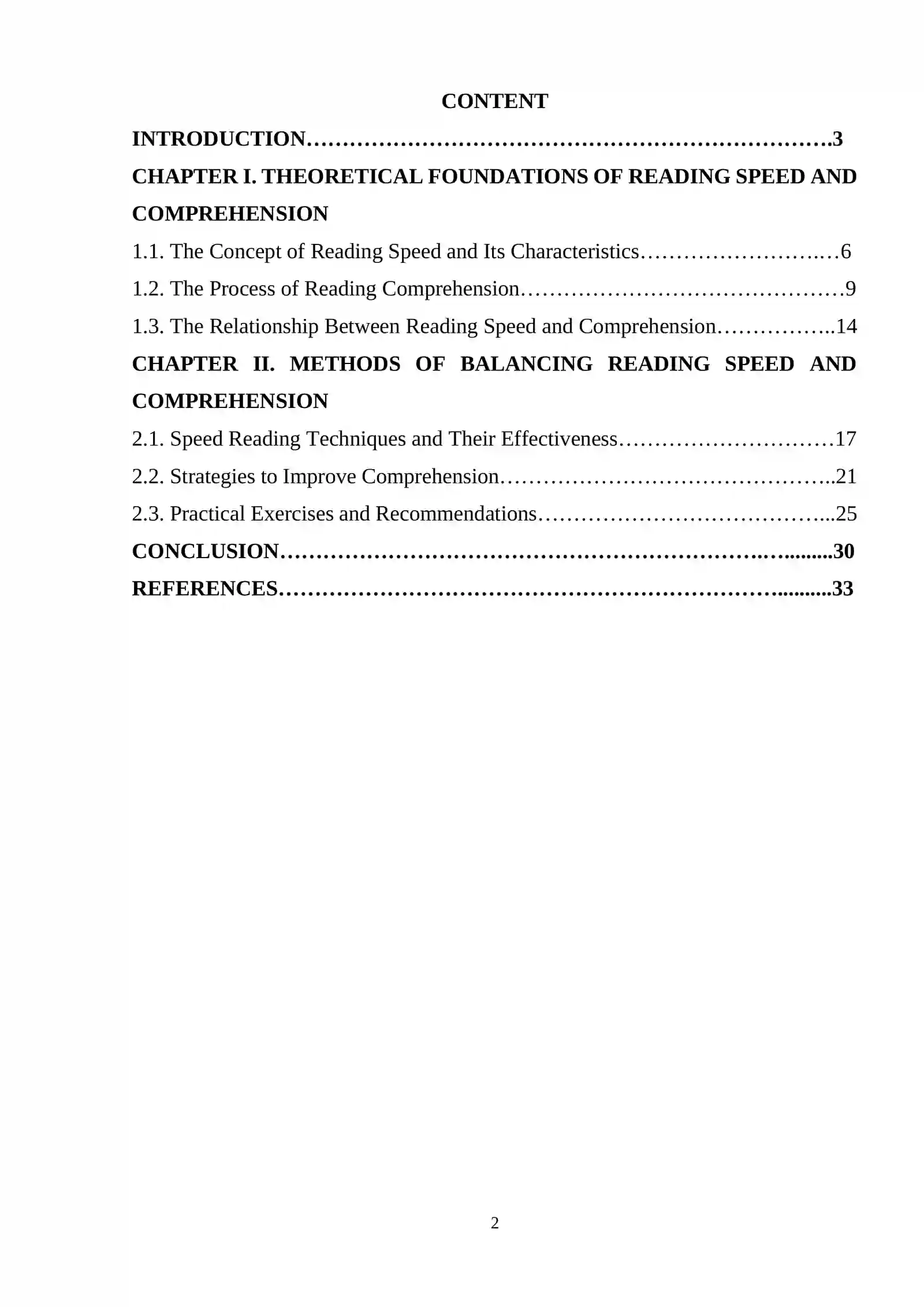 Reading Speed and Comprehension Balance 2